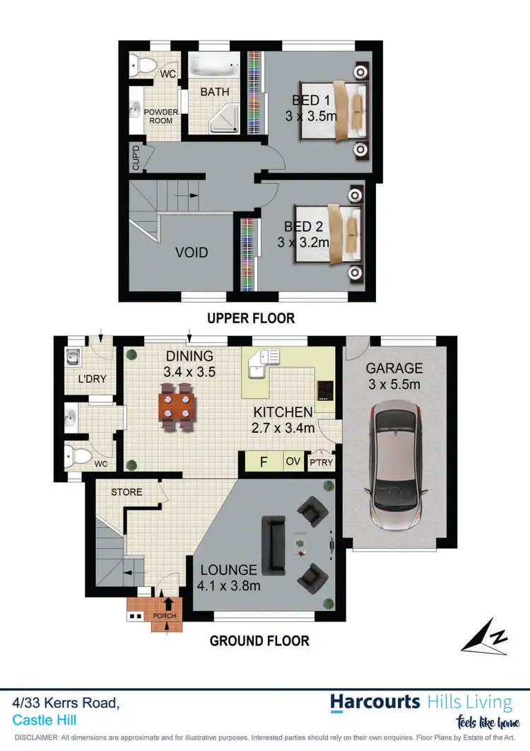 Floorplan of Homely townhouse listing, 4/33 Kerrs Road, Castle Hill NSW 2154