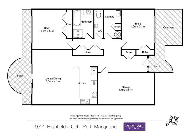 Floorplan of Homely villa listing, 9/2 Highfields Circuit, Port Macquarie NSW 2444