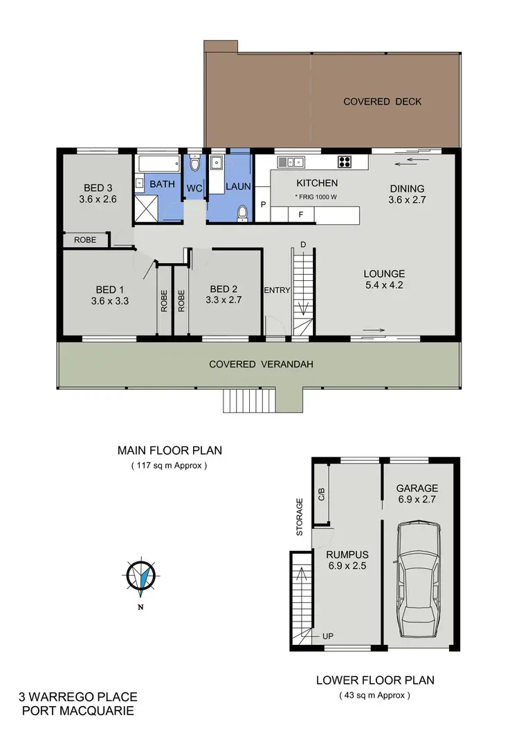 Floorplan of Homely house listing, 3 Warrego Place, Port Macquarie NSW 2444