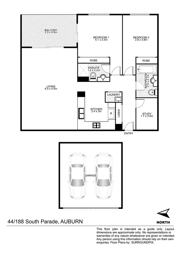 Floorplan of Homely unit listing, 44/188 South Parade, Auburn NSW 2144