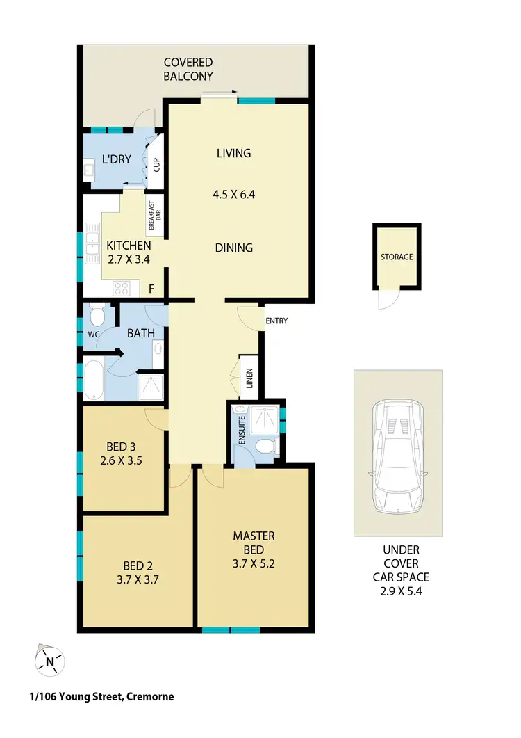 Floorplan of Homely apartment listing, 1/106 Young Street, Cremorne NSW 2090