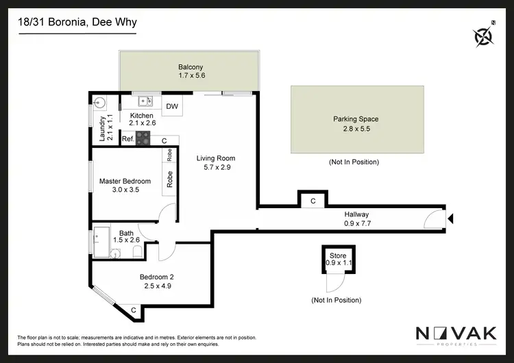 Floorplan of Homely apartment listing, 18/31 Boronia Street, Dee Why NSW 2099