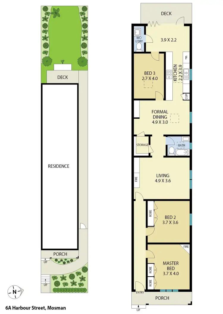 Floorplan of Homely semi-detached listing, 6A Harbour Street, Mosman NSW 2088