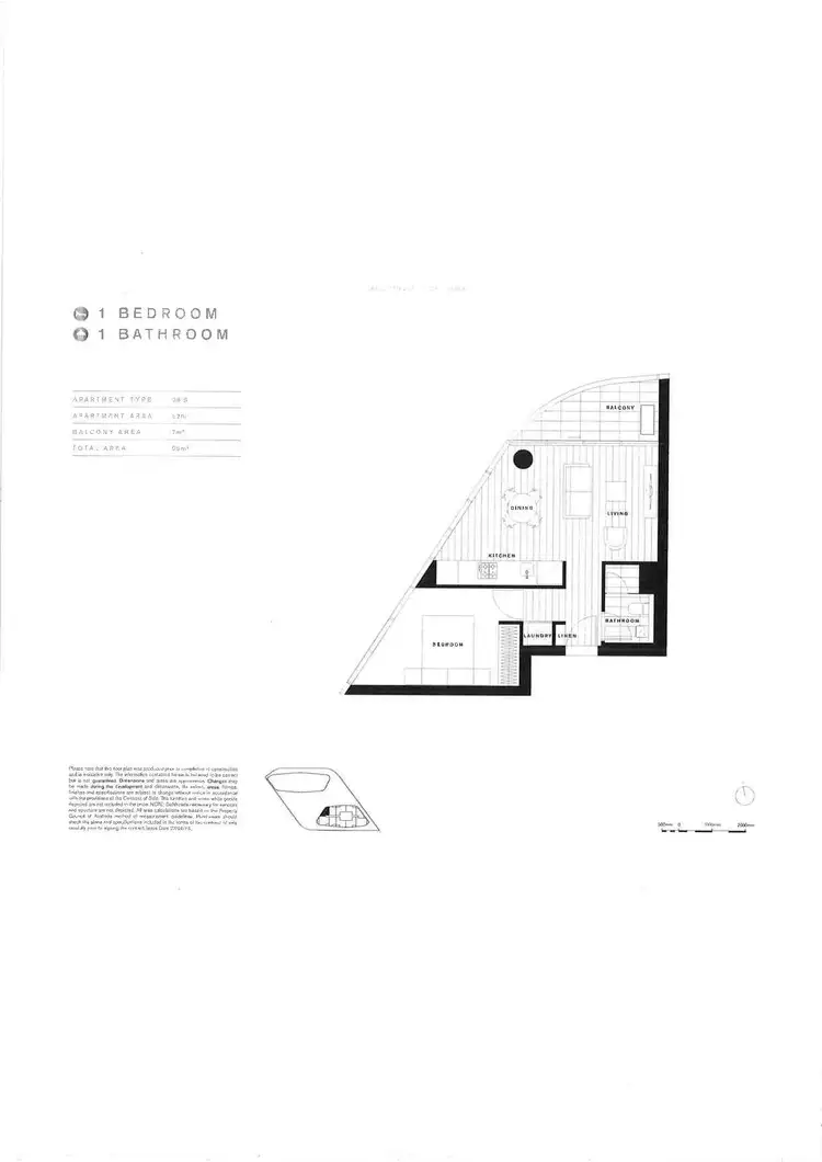 Floorplan of Homely apartment listing, 1208S/889 Collins Street, Docklands VIC 3008