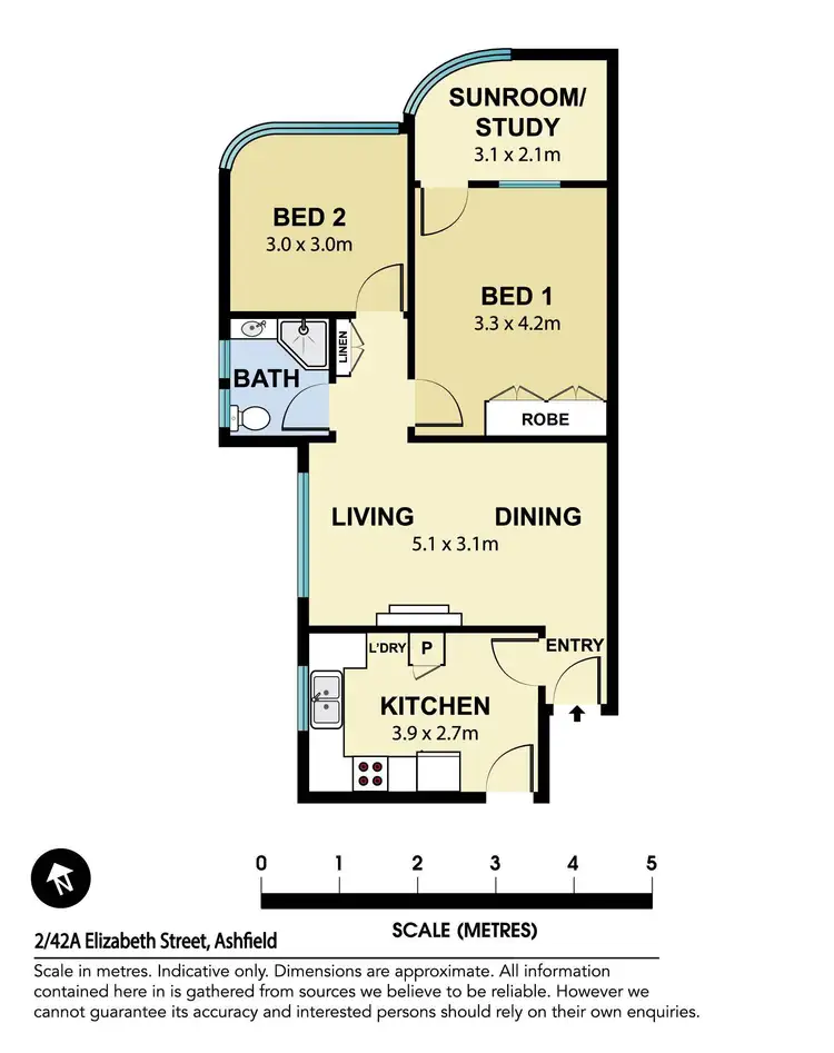 Floorplan of Homely apartment listing, 2/42A Elizabeth Street, Ashfield NSW 2131