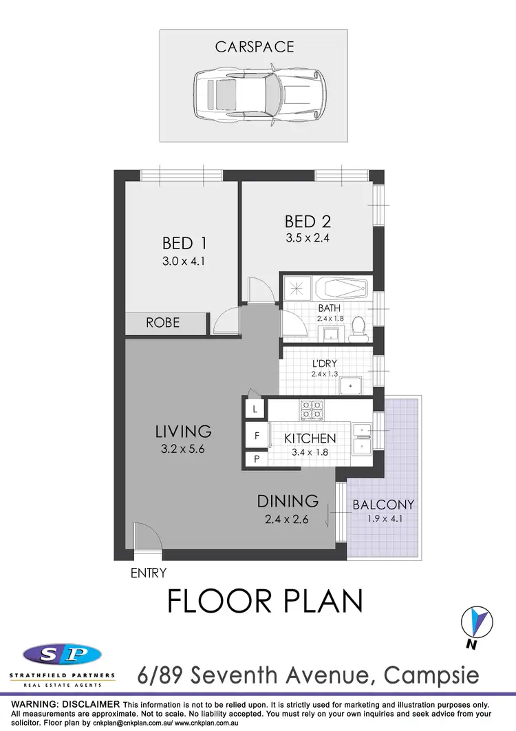 Floorplan of Homely apartment listing, 6/89 Seventh Street, Campsie NSW 2194