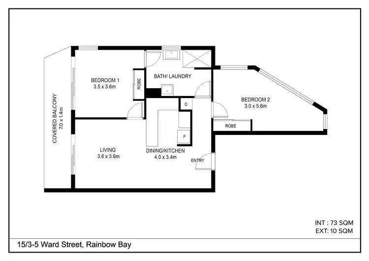Floorplan of Homely unit listing, 15/3-5 Ward Street, Rainbow Bay QLD 4225