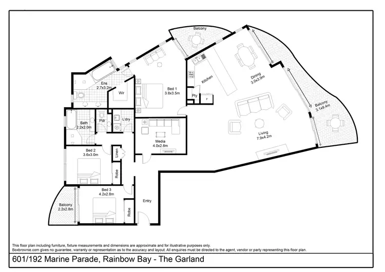 Floorplan of Homely unit listing, 601/192 Marine Parade, Rainbow Bay QLD 4225