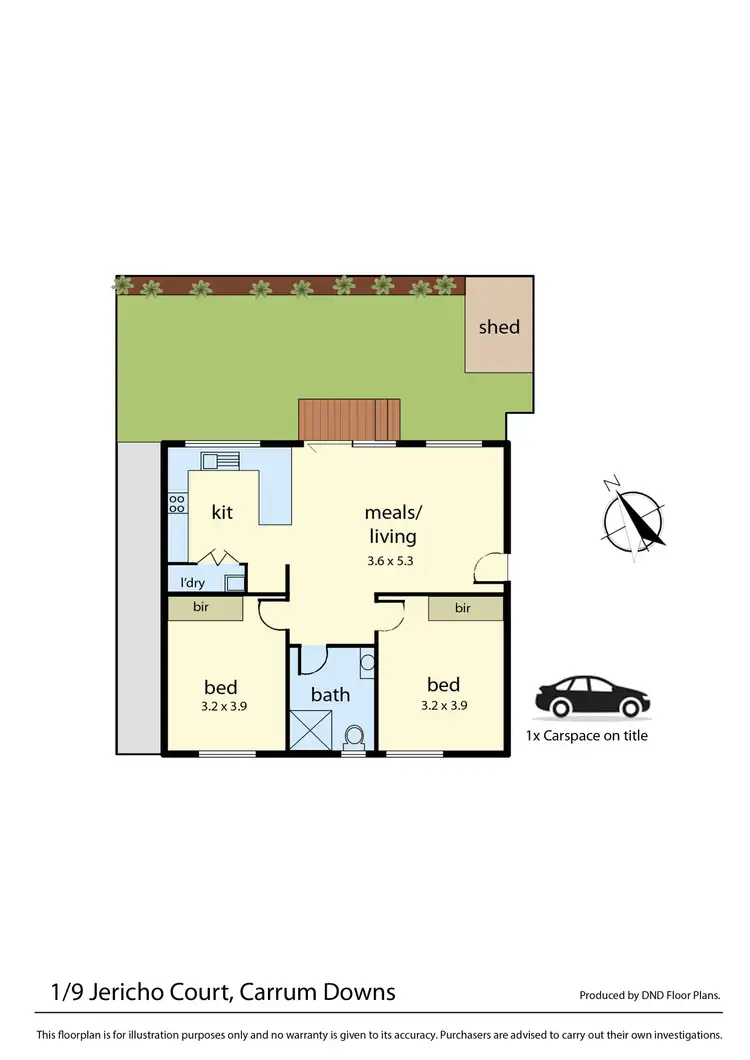 Floorplan of Homely unit listing, 1/9 Jericho Court, Carrum Downs VIC 3201