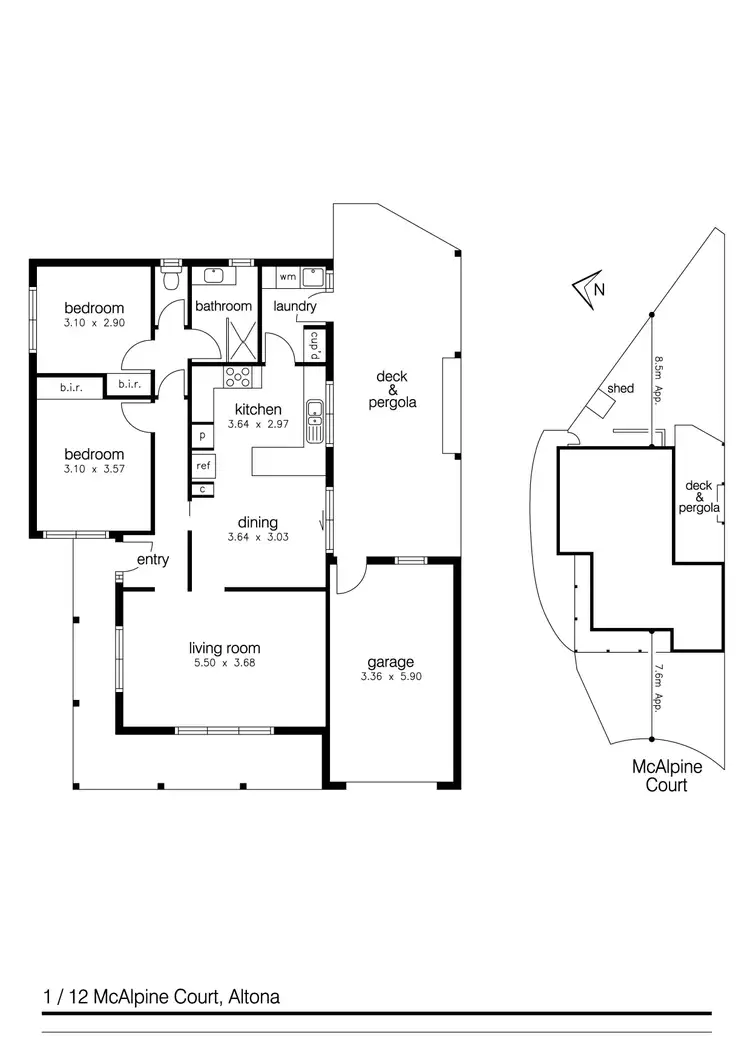 Floorplan of Homely unit listing, 1/12 McAlpine Court, Altona VIC 3018