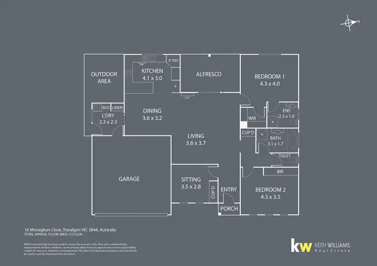 Floorplan of Homely house listing, 16 Monaghan Close, Traralgon VIC 3844