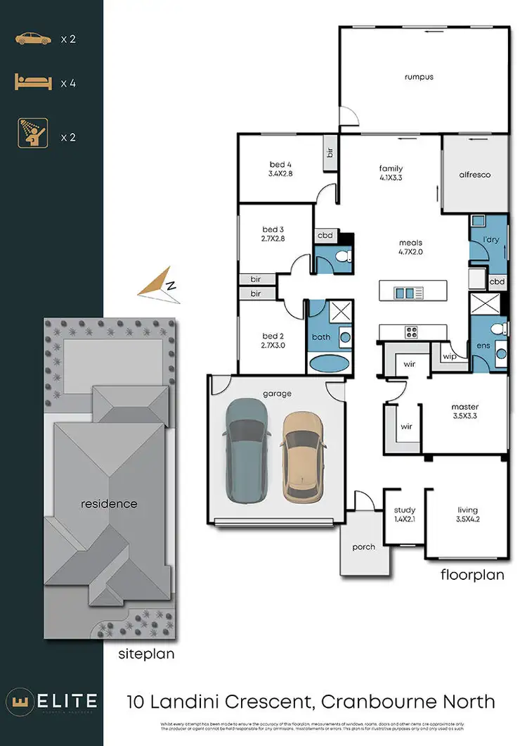Floorplan of Homely house listing, 10 Landini Circuit, Cranbourne North VIC 3977