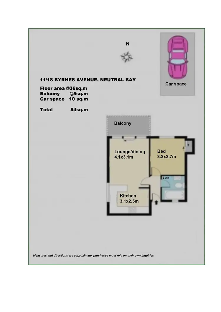 Floorplan of Homely unit listing, 11/18 Byrnes Avenue, Neutral Bay NSW 2089