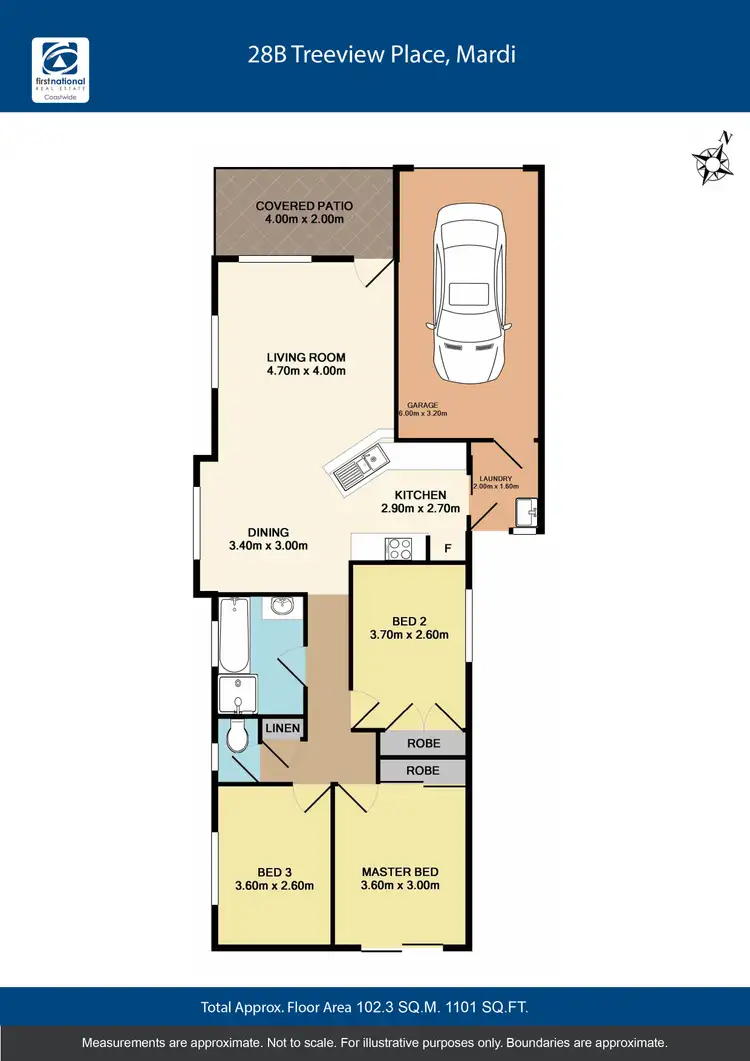 Floorplan of Homely semi-detached listing, 28B Treeview Place, Mardi NSW 2259