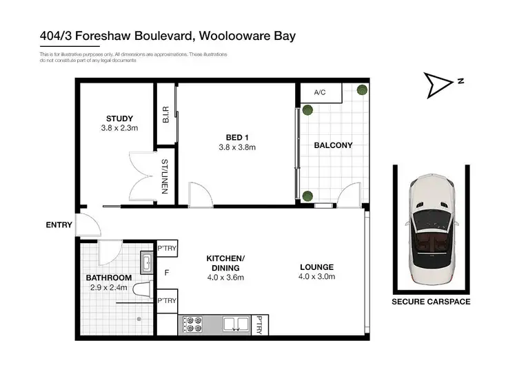 Floorplan of Homely apartment listing, 404/3 Foreshore Boulevard, Woolooware NSW 2230