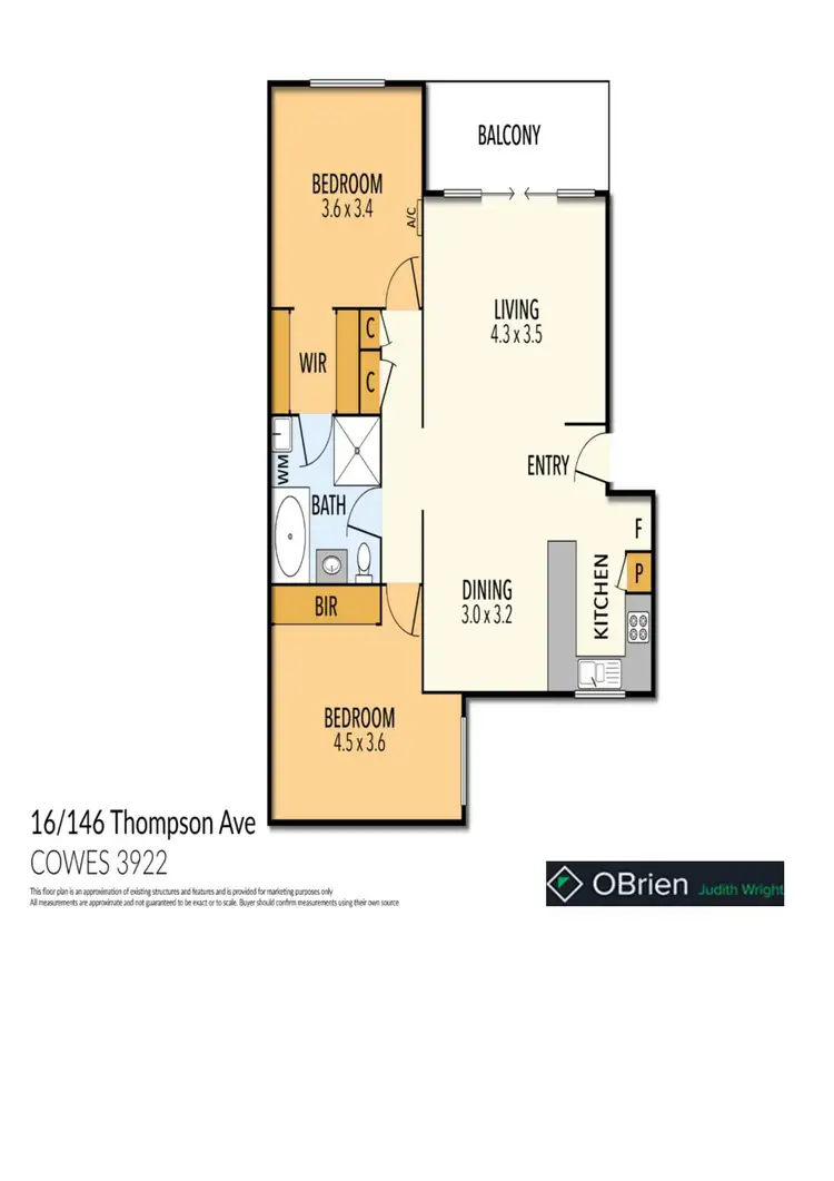Floorplan of Homely apartment listing, 16/146 Thompson Avenue, Cowes VIC 3922