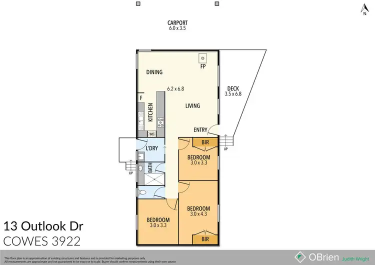 Floorplan of Homely house listing, 13 Outlook Drive, Cowes VIC 3922