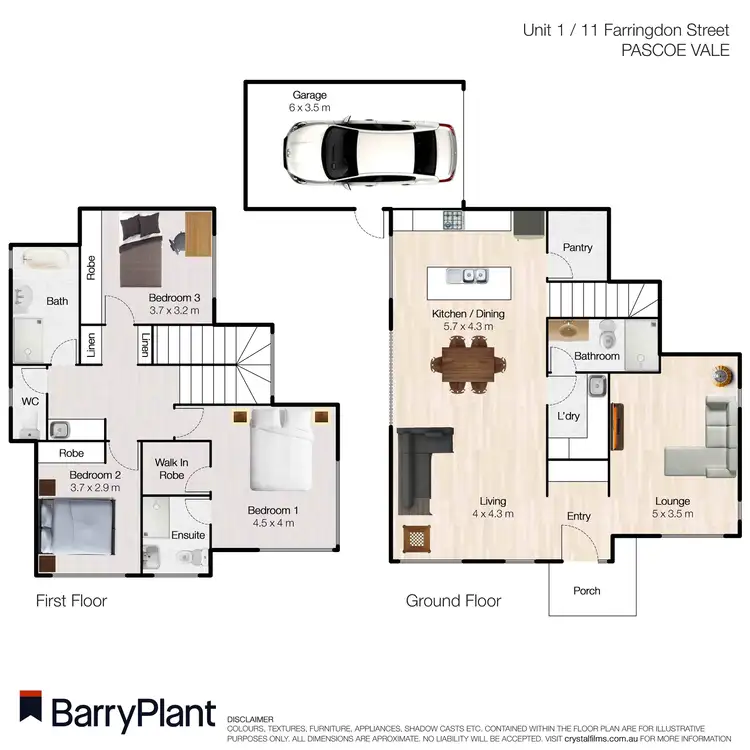 Floorplan of Homely townhouse listing, 1/11 Farringdon Street, Pascoe Vale VIC 3044