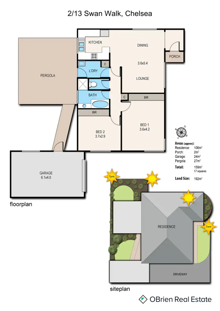 Floorplan of Homely unit listing, 2/13 Swan Walk, Chelsea VIC 3196