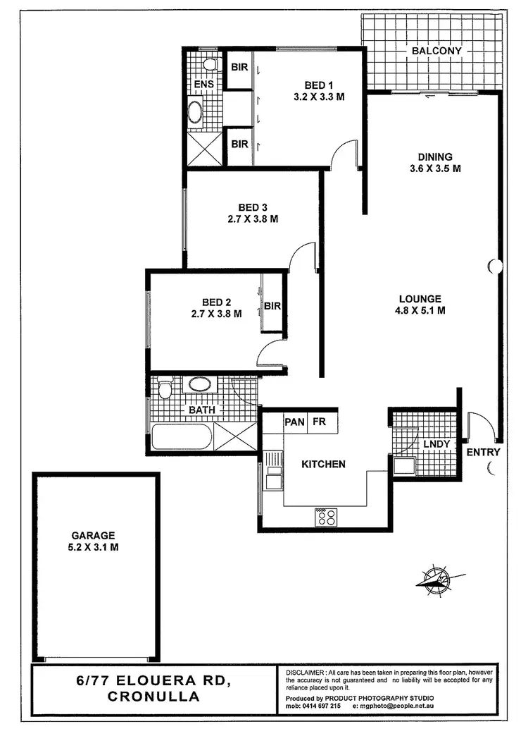 Floorplan of Homely apartment listing, 6/77 Elouera Road, Cronulla NSW 2230