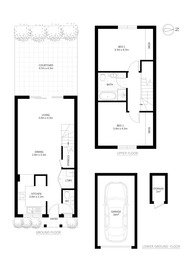 Floorplan of Homely townhouse listing, 5/23 George Street, Marrickville NSW 2204