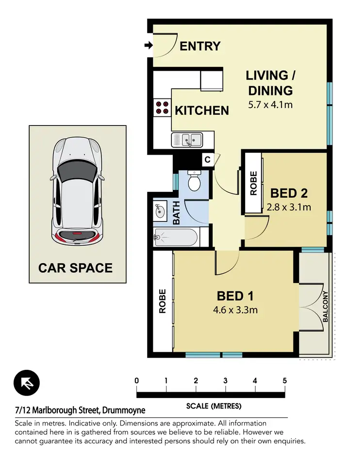 Floorplan of Homely unit listing, 7/12 Marlborough Street, Drummoyne NSW 2047