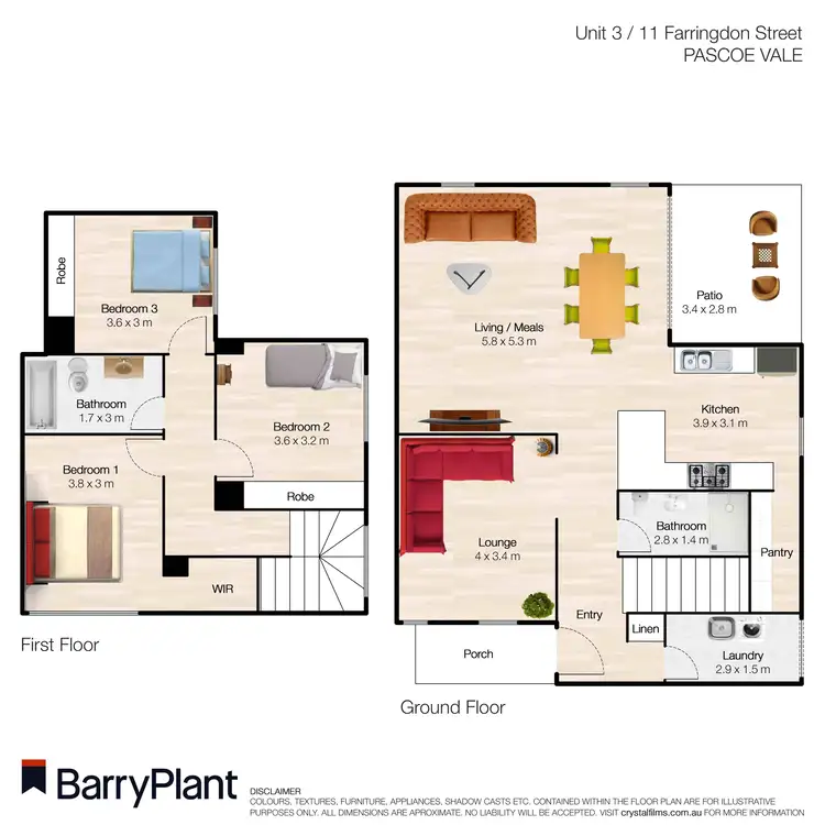Floorplan of Homely townhouse listing, 3/11 Farringdon Street, Pascoe Vale VIC 3044