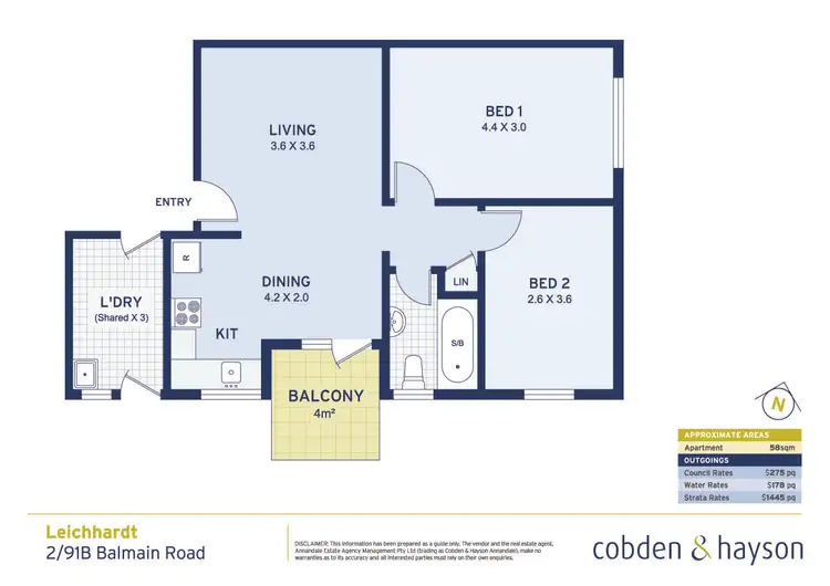Floorplan of Homely apartment listing, 2/91B Balmain Road, Leichhardt NSW 2040