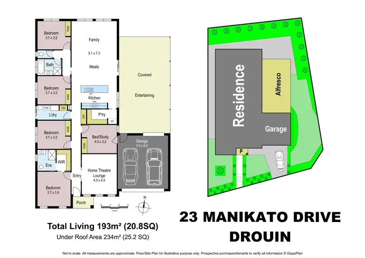 Floorplan of Homely house listing, 23 Manikato Drive, Drouin VIC 3818