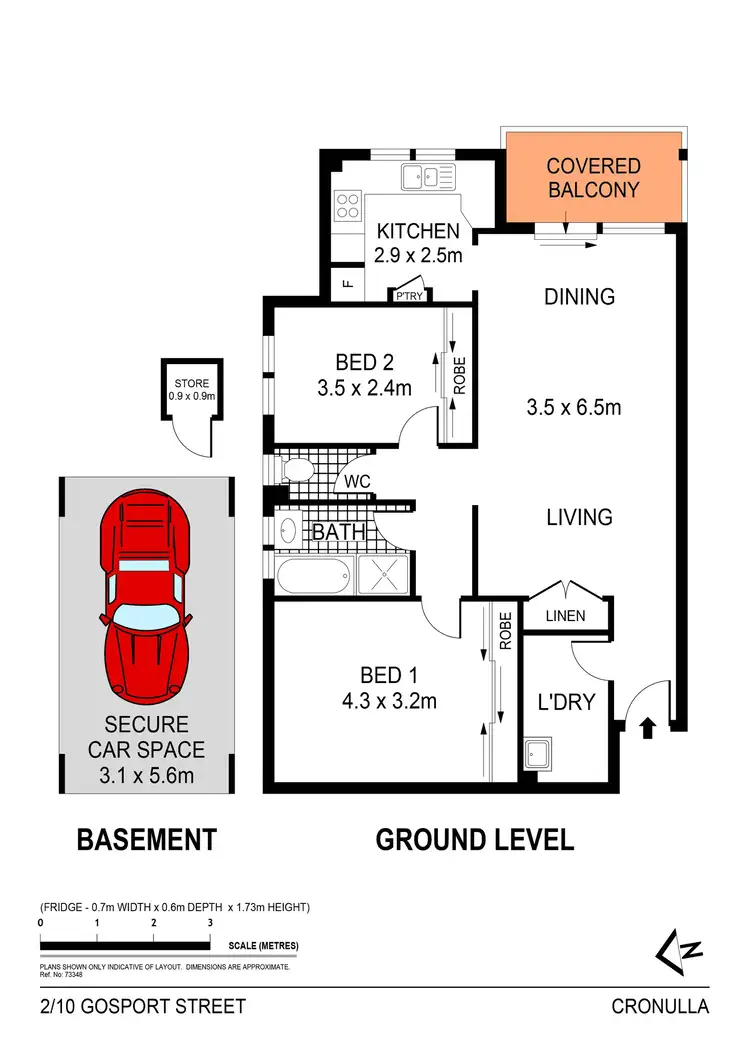 Floorplan of Homely apartment listing, 2/10 Gosport Street, Cronulla NSW 2230