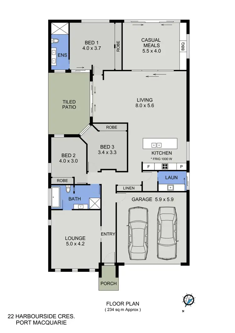 Floorplan of Homely house listing, 22 Harbourside Crescent, Port Macquarie NSW 2444