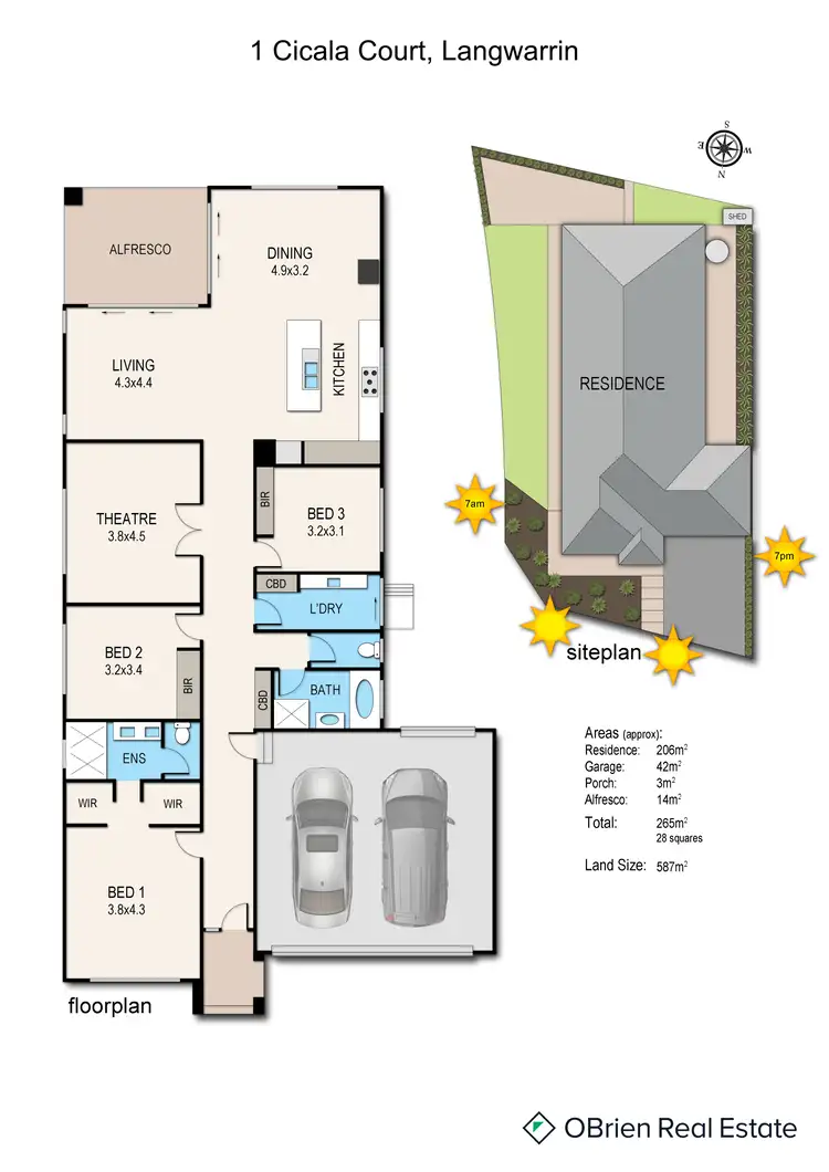 Floorplan of Homely house listing, 1 Cicala Court, Langwarrin VIC 3910
