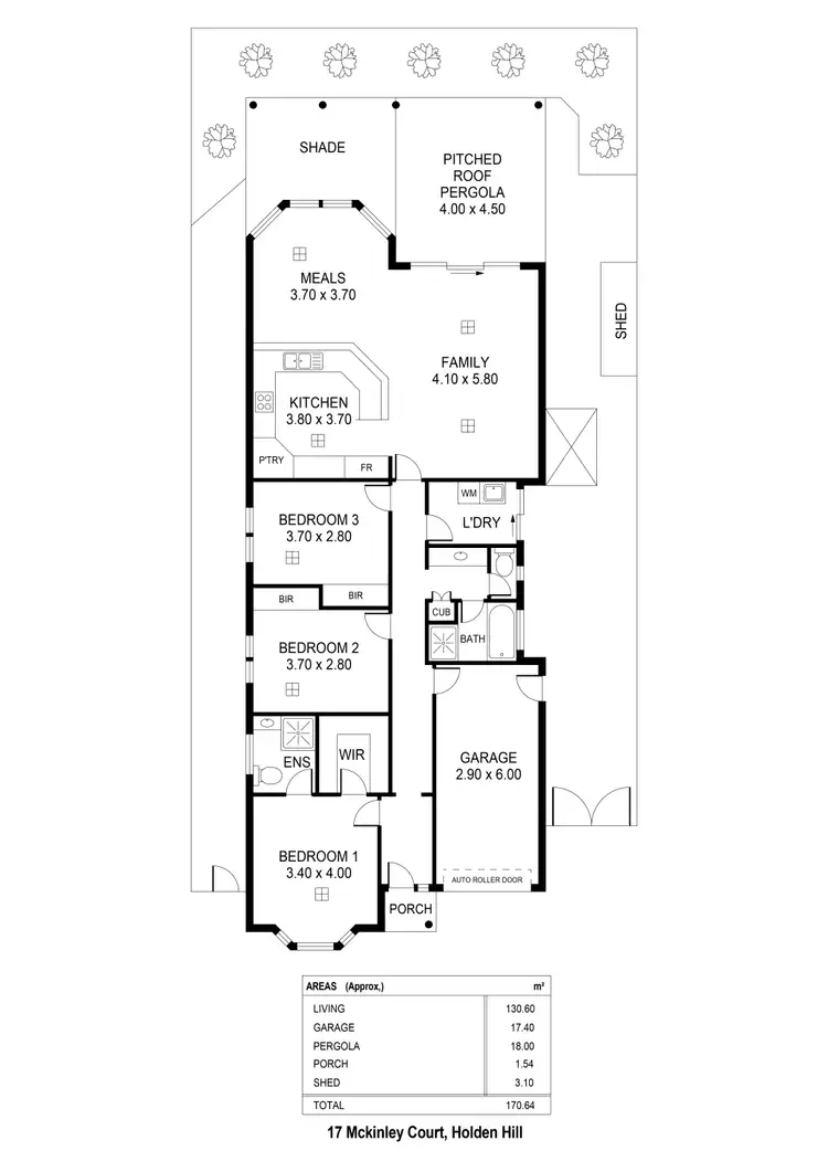Floorplan of Homely house listing, 17 McKinley Court, Holden Hill SA 5088