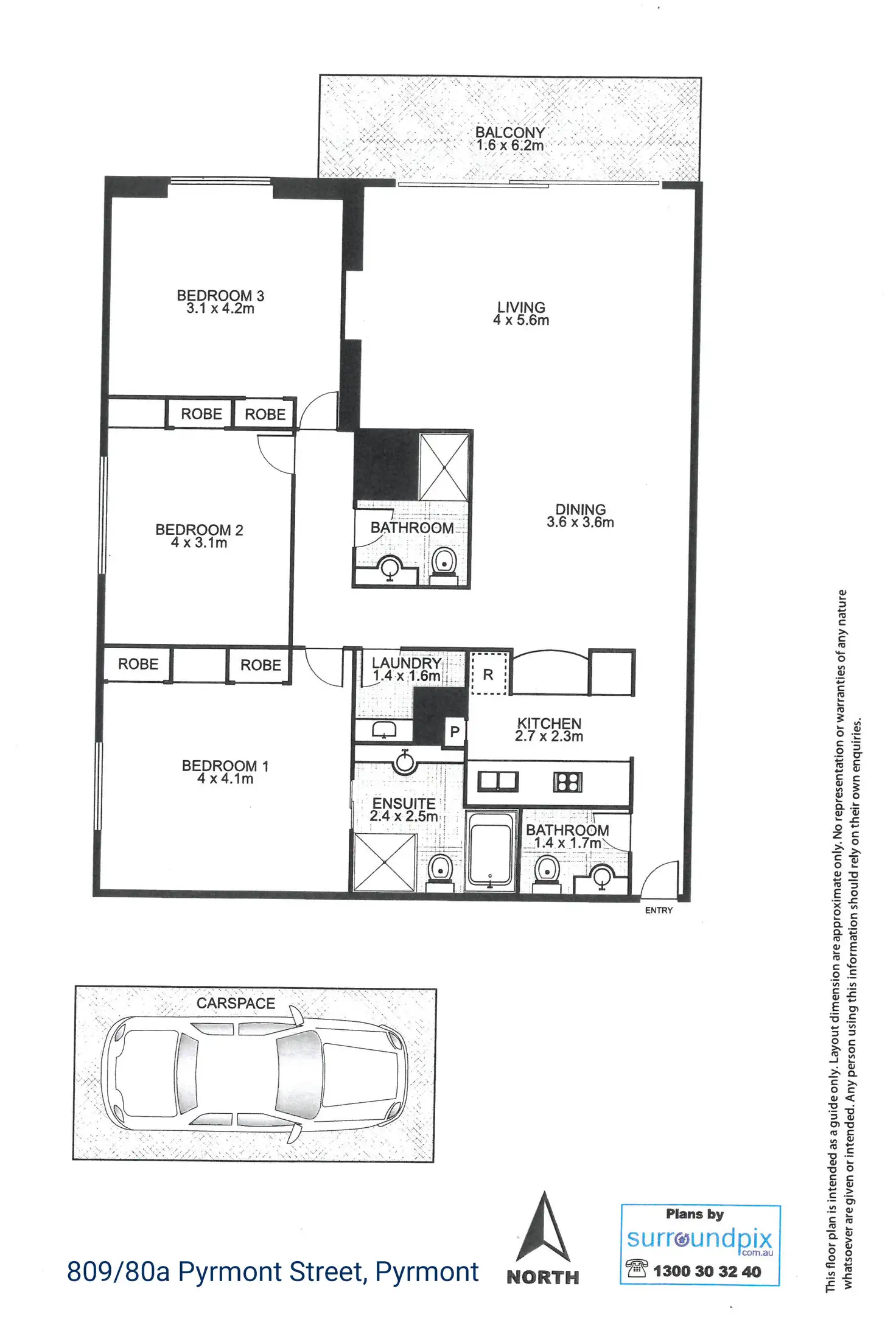 Floorplan of Homely apartment listing, 809/80A Pyrmont Street, Pyrmont NSW 2009