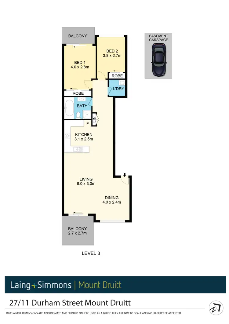 Floorplan of Homely unit listing, 27/11-13 Durham Street, Mount Druitt NSW 2770