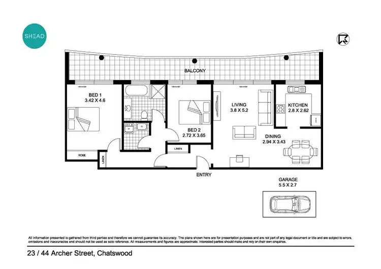 Floorplan of Homely apartment listing, 23/44 Archer Street, Chatswood NSW 2067
