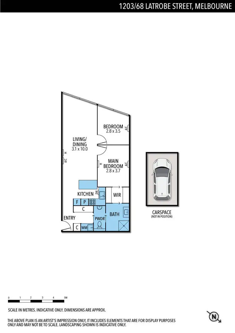 Floorplan of Homely apartment listing, 1203/68 La Trobe Street, Melbourne VIC 3000