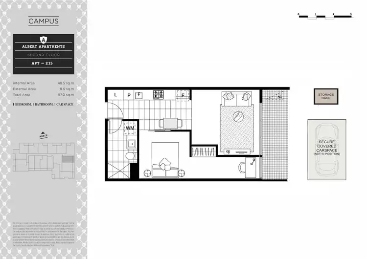 Floorplan of Homely apartment listing, 215/2 Clarkson Court, Clayton VIC 3168