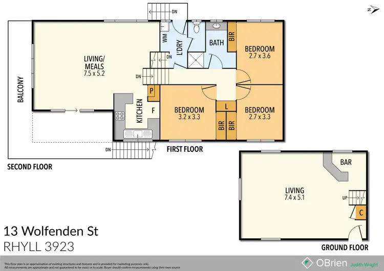 Floorplan of Homely house listing, 13 Wolfenden Street, Rhyll VIC 3923