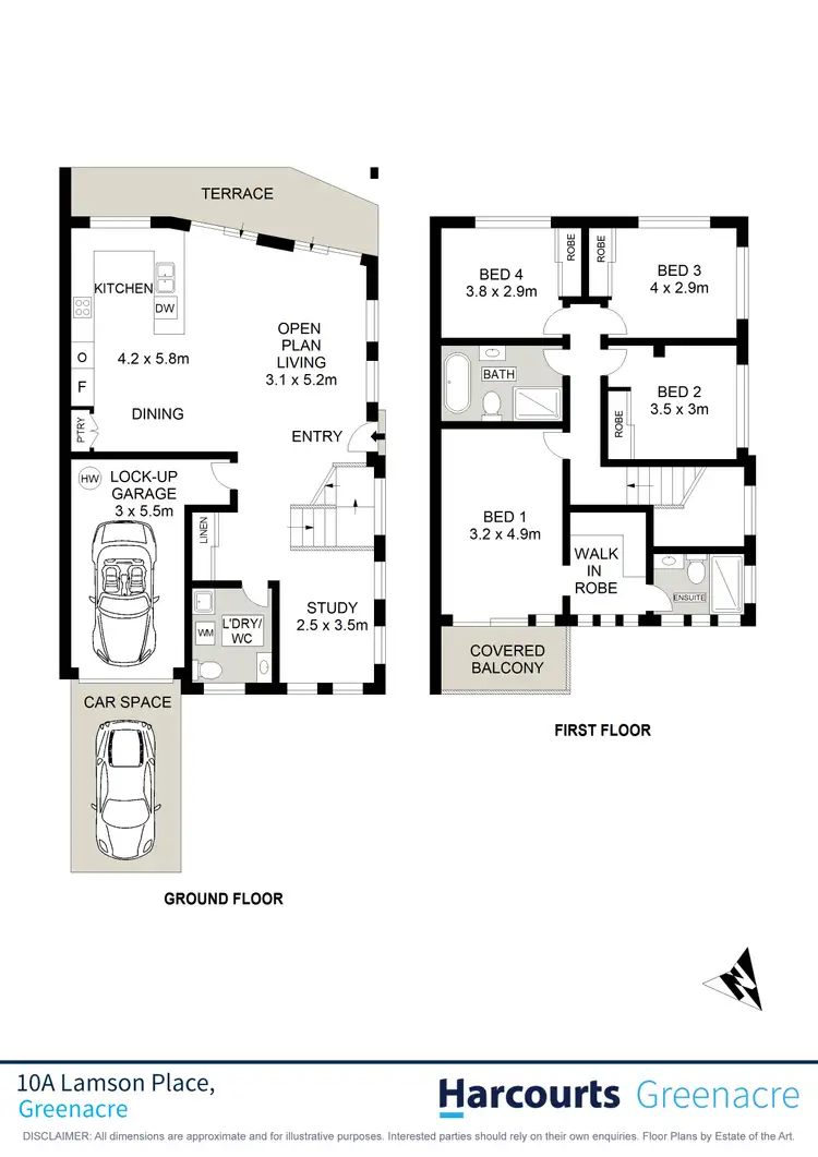 Floorplan of Homely semi-detached listing, 10A Lamson Place, Greenacre NSW 2190