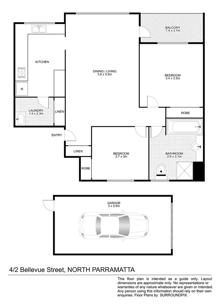 Floorplan of Homely unit listing, 4/2-8 Bellevue Street, North Parramatta NSW 2151