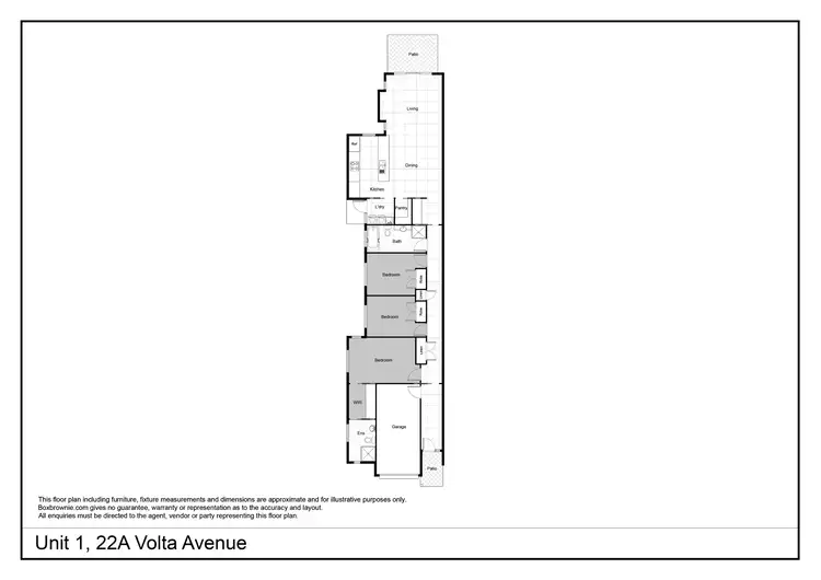 Floorplan of Homely semi-detached listing, 1/22A Volta Avenue, Dubbo NSW 2830
