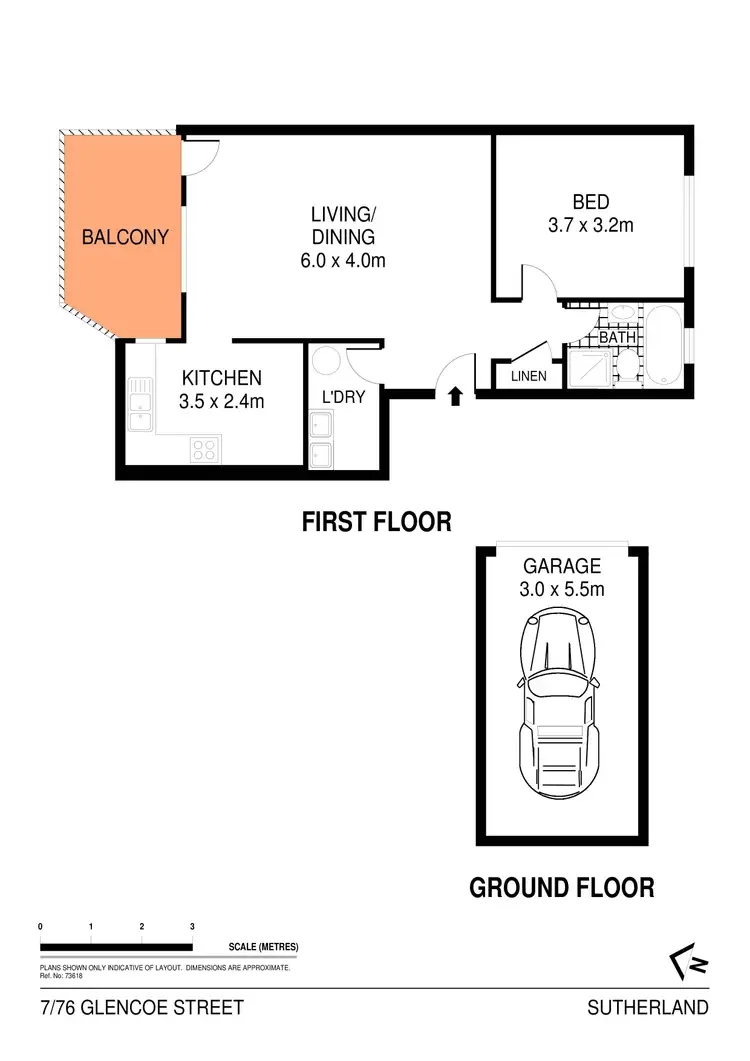 Floorplan of Homely apartment listing, 7/76-82 Glencoe Street, Sutherland NSW 2232