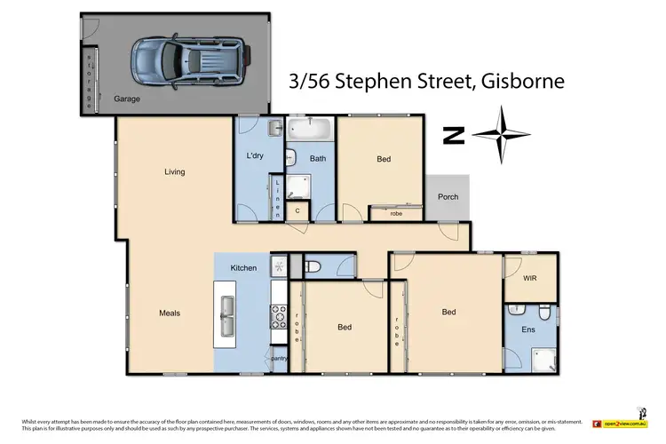 Floorplan of Homely townhouse listing, 3/56 Stephen Street, Gisborne VIC 3437