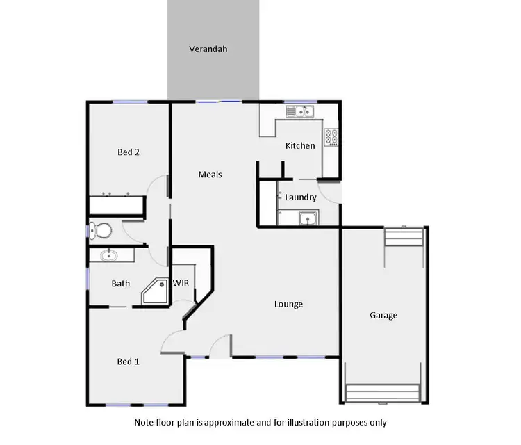 Floorplan of Homely townhouse listing, 1/221 Wade Avenue, Mildura VIC 3500