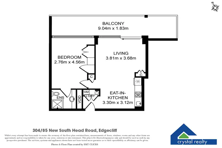 Floorplan of Homely unit listing, 304/85 New South Head Road, Edgecliff NSW 2027