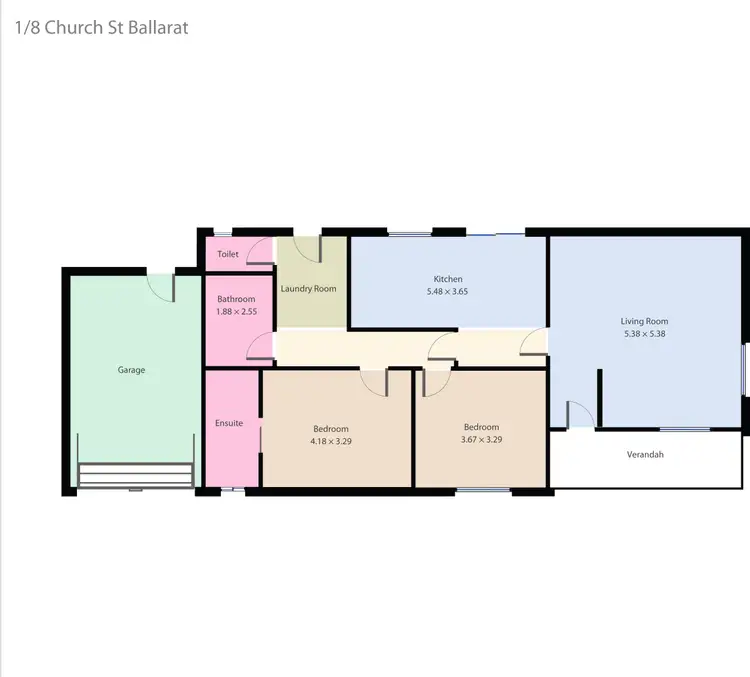 Floorplan of Homely unit listing, 1/8 Church Street, Ballarat Central VIC 3350