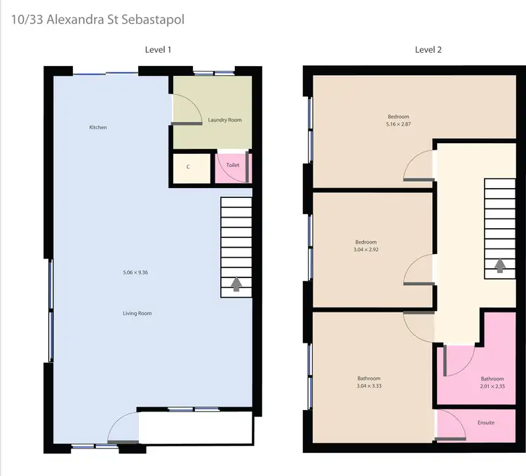 Floorplan of Homely townhouse listing, 10/33 Alexandra Street, Sebastopol VIC 3356