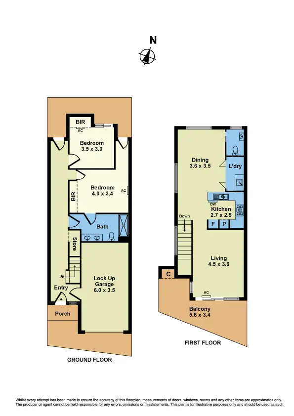 Floorplan of Homely townhouse listing, 6 Crown Street, Footscray VIC 3011