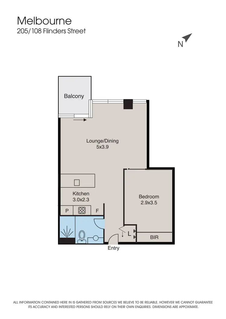 Floorplan of Homely apartment listing, 205/108 Flinders Street, Melbourne VIC 3000